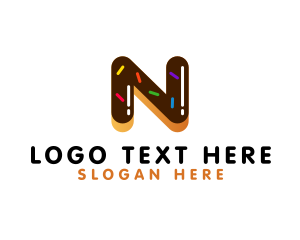 Sugar - Donut Bakery Letter N logo design