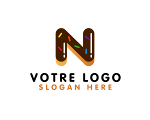 Donut Bakery Letter N Logo