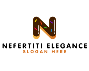 Donut Bakery Letter N logo design