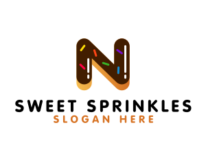 Sprinkles - Donut Bakery Letter N logo design