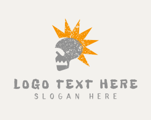 Hip Hop - Mohawk Skull Tattoo logo design
