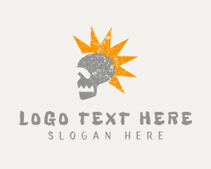 Mohawk Skull Tattoo Logo