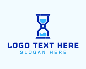 Countdown - Letter X Time Hourglass logo design