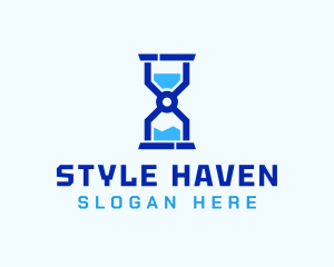 Souvenir Shop - Letter X Time Hourglass logo design