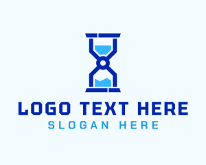 Sandglass - Letter X Time Hourglass logo design