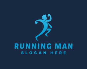 Running Employee Man logo design