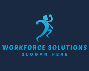 Employee - Running Employee Man logo design