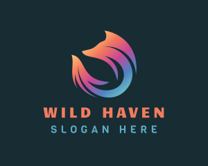 Abstract Wild Fox logo design