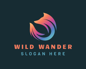 Abstract Wild Fox logo design