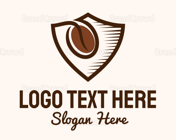 Coffee Bean Shield Logo