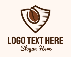 Caffeine - Coffee Bean Shield logo design