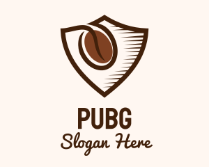 Coffee Bean Shield  Logo