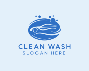 Blue Car Wash Cleaning logo design