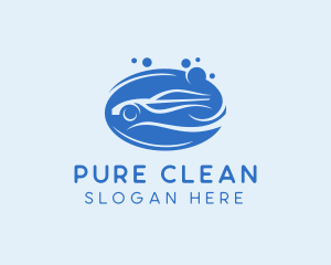 Blue Car Wash Cleaning logo design