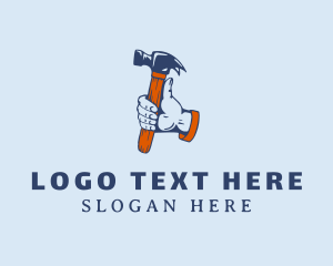 Toolbox - Hipster Hand Hammer logo design