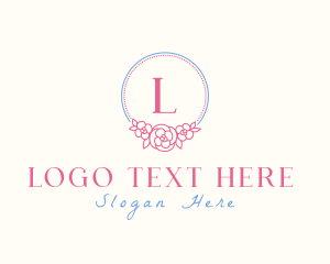 Initial - Flower Wreath Embroidery logo design