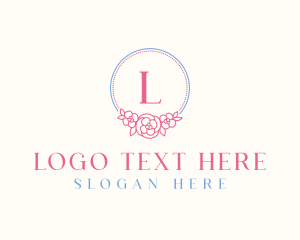 Botanical - Flower Wreath Embroidery logo design