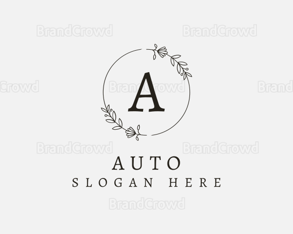 Floral Letter Wreath Logo