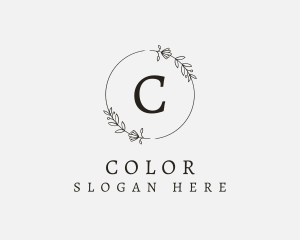 Floral Letter Wreath Logo