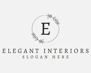 Floral Letter Wreath logo design