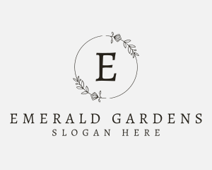 Floral Letter Wreath logo design