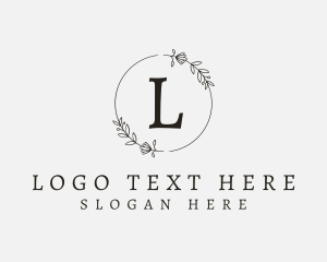 Ornament - Floral Letter Wreath logo design
