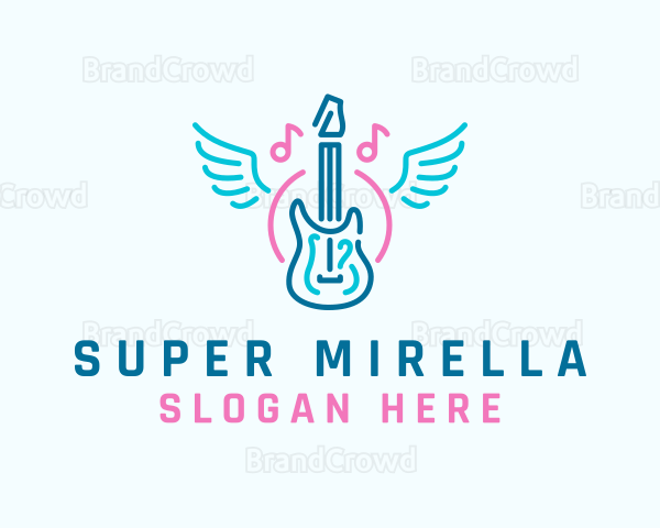 Music Guitar Wings Logo