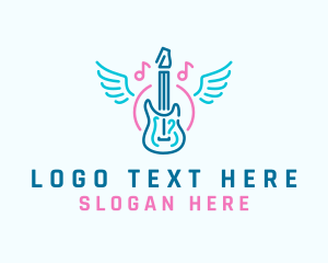 Nightclub - Music Guitar Wings logo design