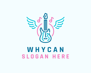 Music Note - Music Guitar Wings logo design