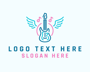 Music - Music Guitar Wings logo design