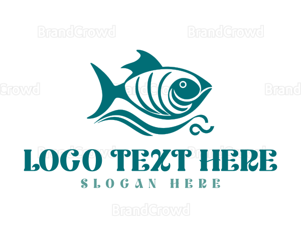 Green Ocean Fish Logo