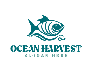 Green Ocean Fish logo design