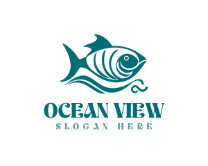 Green Ocean Fish logo design