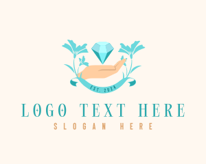 Premium - Floral Crystal Diamond logo design