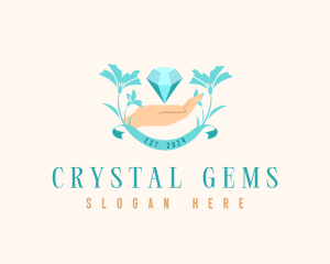 Floral Crystal Diamond logo design