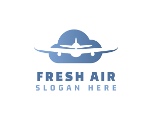 Cloud Airplane Flight logo design