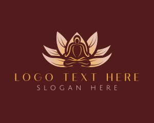 Stretch - Lotus Meditation Flower logo design