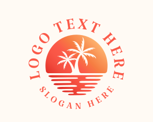 Palm Beach - Ocean Beach Travel logo design
