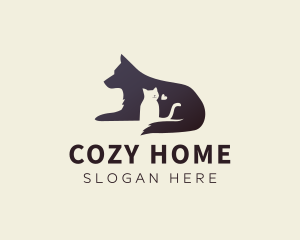 Cat Dog Love logo design