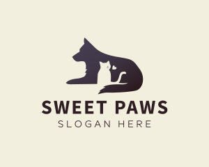 Adorable - Cat Dog Love logo design
