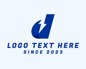 Thunder - Lightning Power Company Letter D logo design
