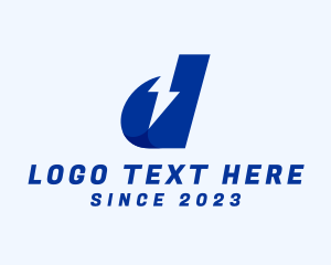 Blue - Lightning Power Company Letter D logo design