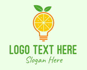 Healthy Food - Orange Light Bulb logo design