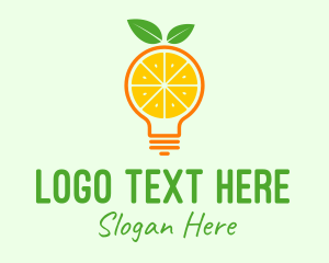 Lemon - Orange Light Bulb logo design