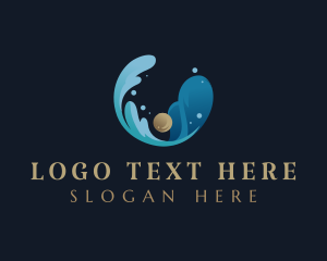 Water - Ocean Pearl Wave logo design