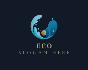 Aquatic - Ocean Pearl Wave logo design