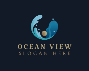 Ocean Pearl Wave logo design