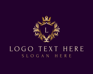 Wealth - Elegant Shield Crown logo design