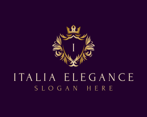 Elegant Shield Crown logo design