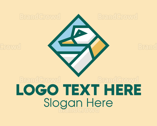 Geometric Duck Diamond Logo